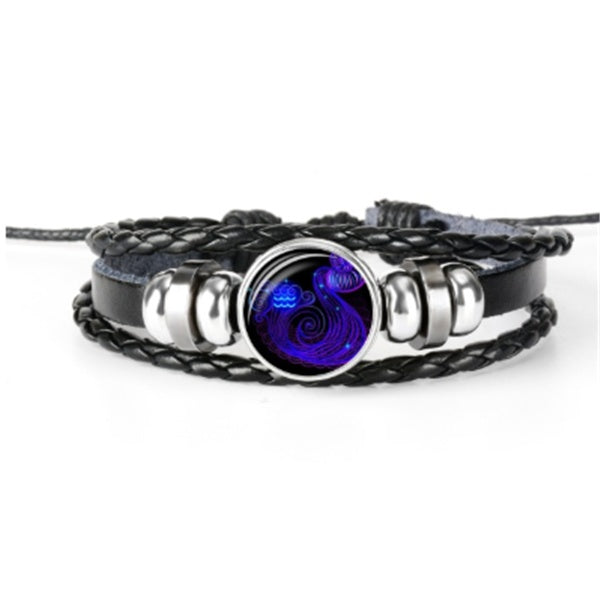 Bracelet Signe Astrologique Tressé (Brille dans la nuit)