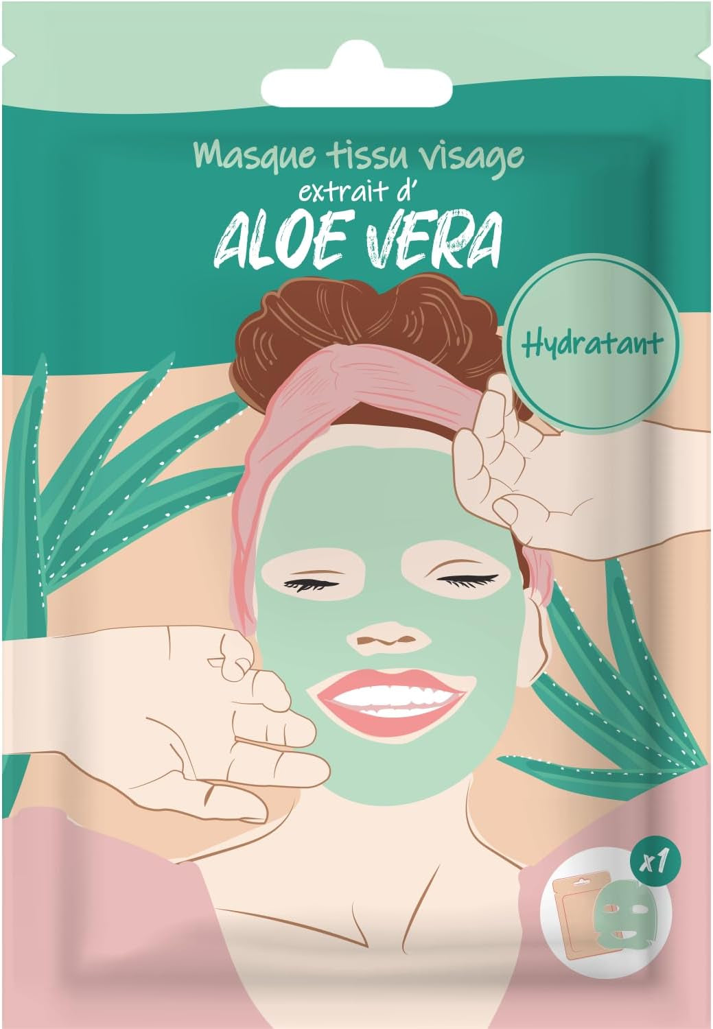 Masque Aloe Vera En Tissu - Soin Visage Express En 10 Minutes - Peau Douce Et Hydratée - Pour Confort Et Fraîcheur Immédiats - Hydratation, Beauté Femme - Skincare Masque