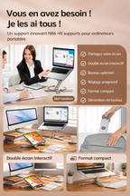 Support Ordinateur Ergonomique Réglable – Améliore la Posture & Réduit les Douleurs au Bureau