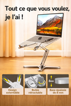 Support Ordinateur Ergonomique Réglable – Améliore la Posture & Réduit les Douleurs au Bureau