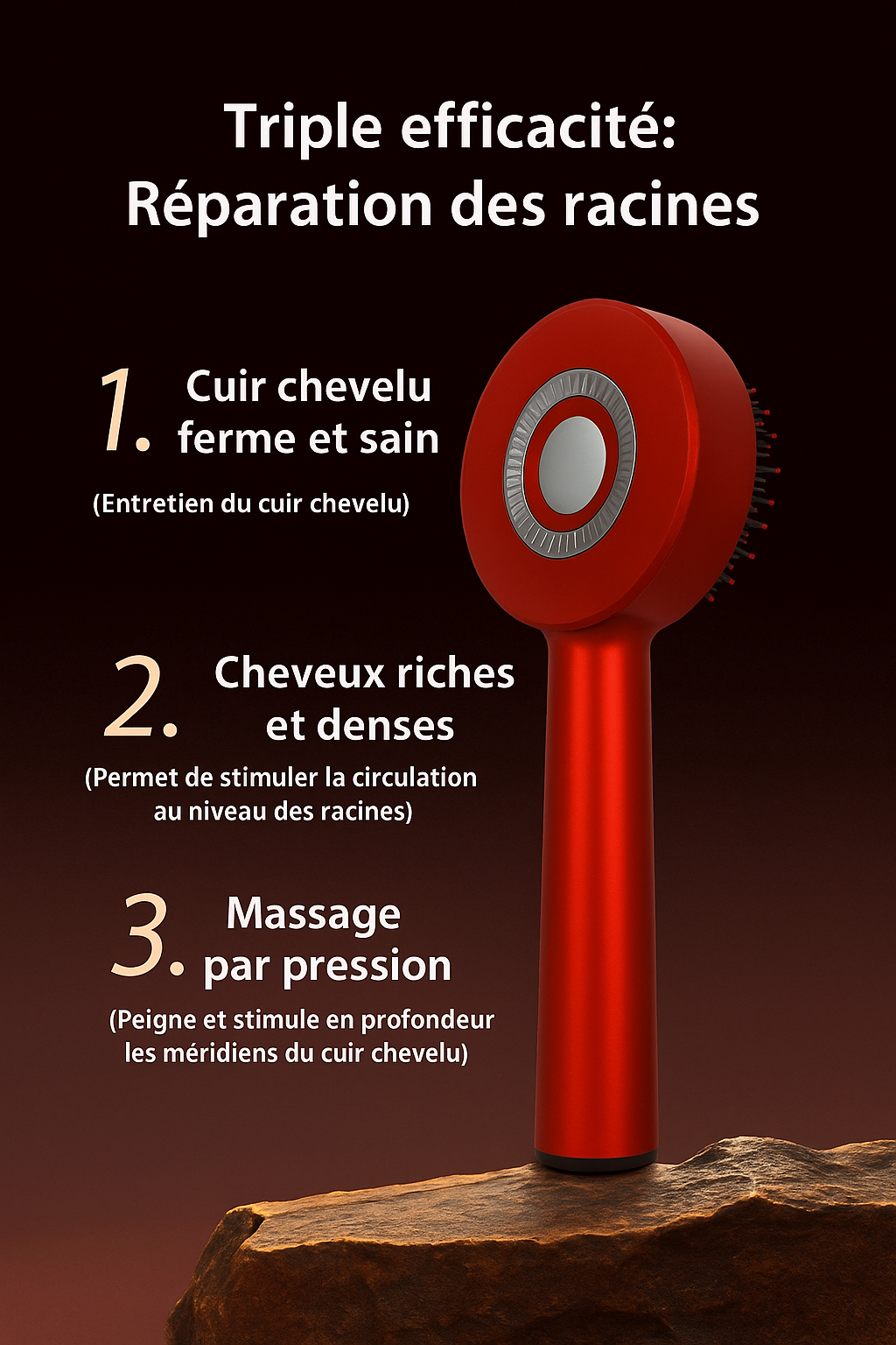 Un peigne de massage électrique Vibrant