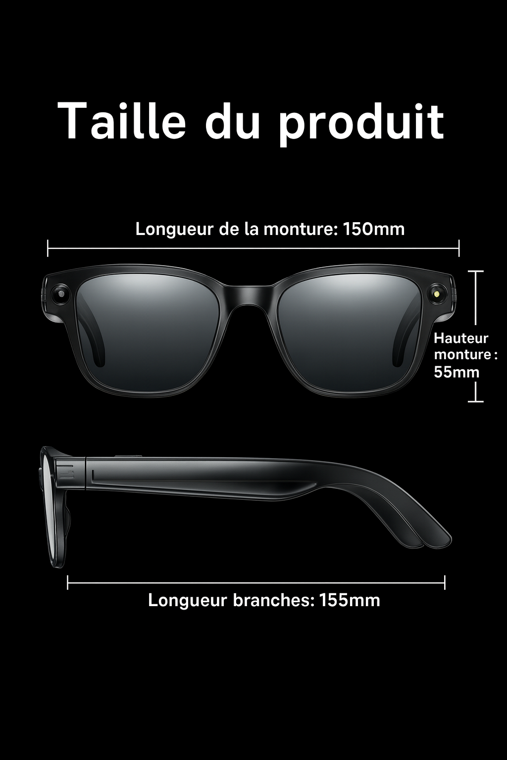 Lunettes AI Intelligentes 8MP