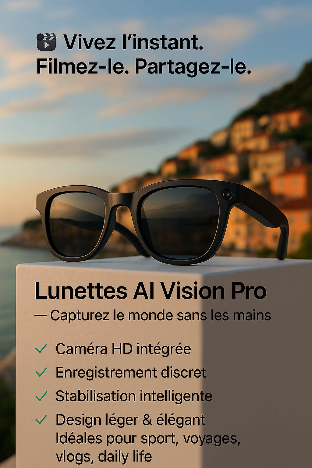 Lunettes AI Intelligentes 8MP