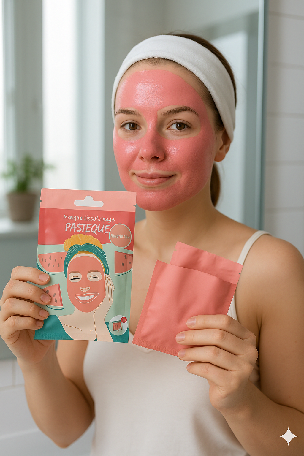 Masque Tissu Visage Pastèque