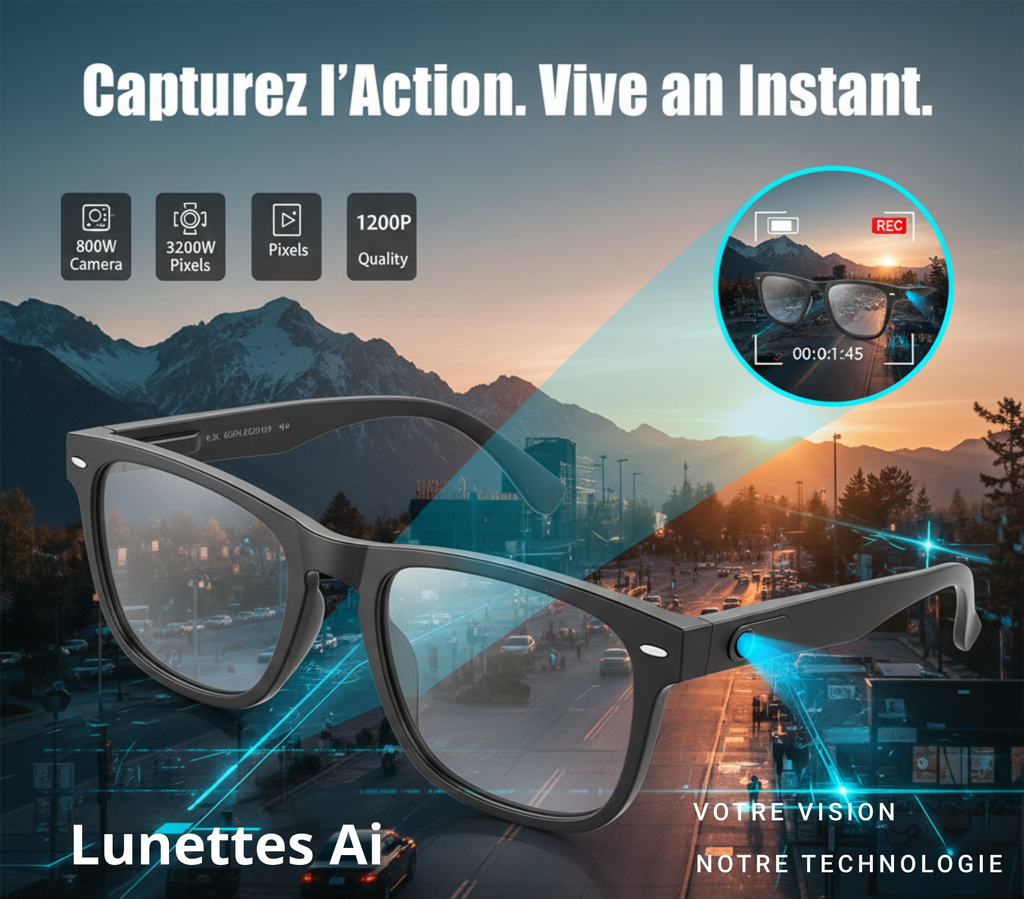Lunettes AI Intelligentes 8MP