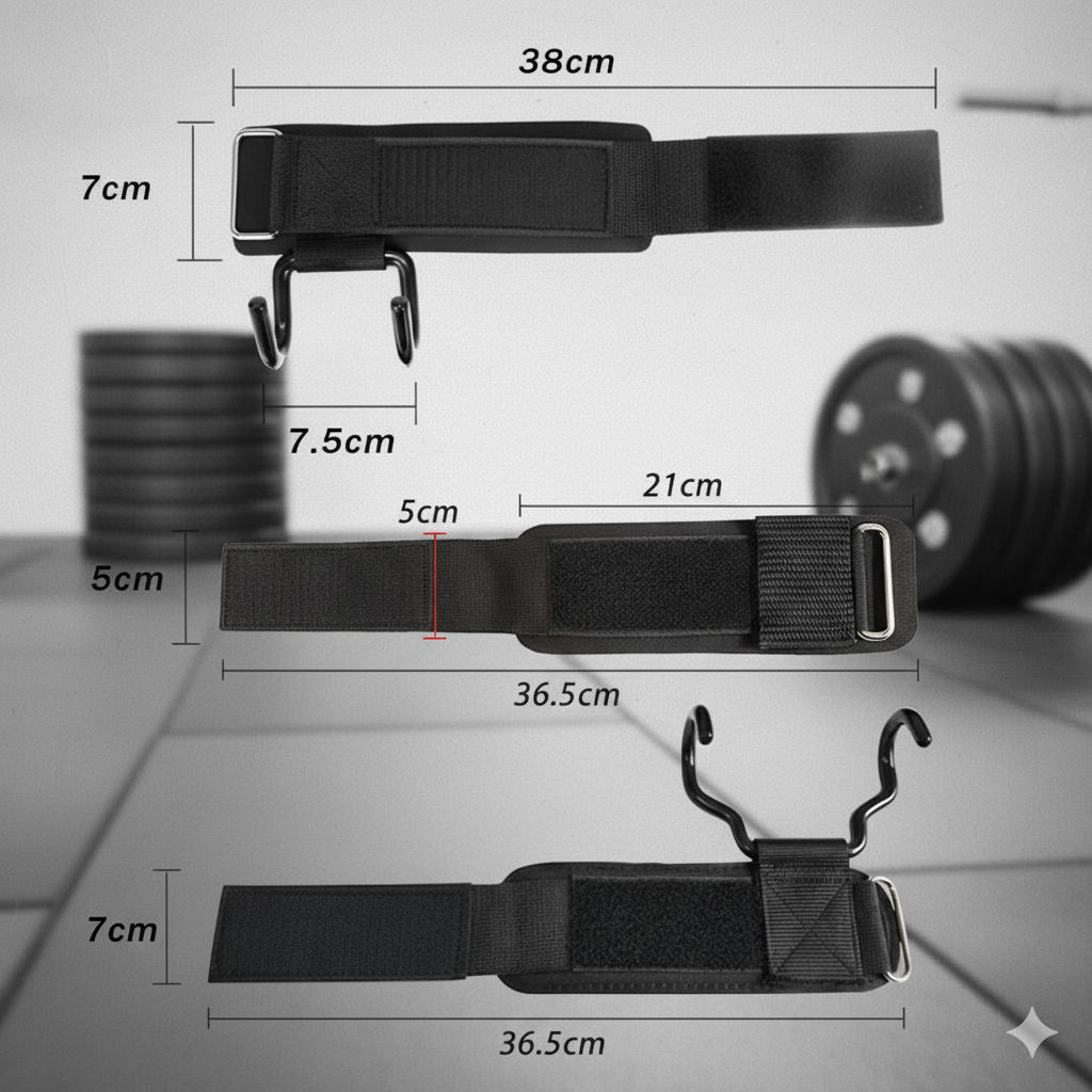Crochets de Musculation avec Bandes de Poignet