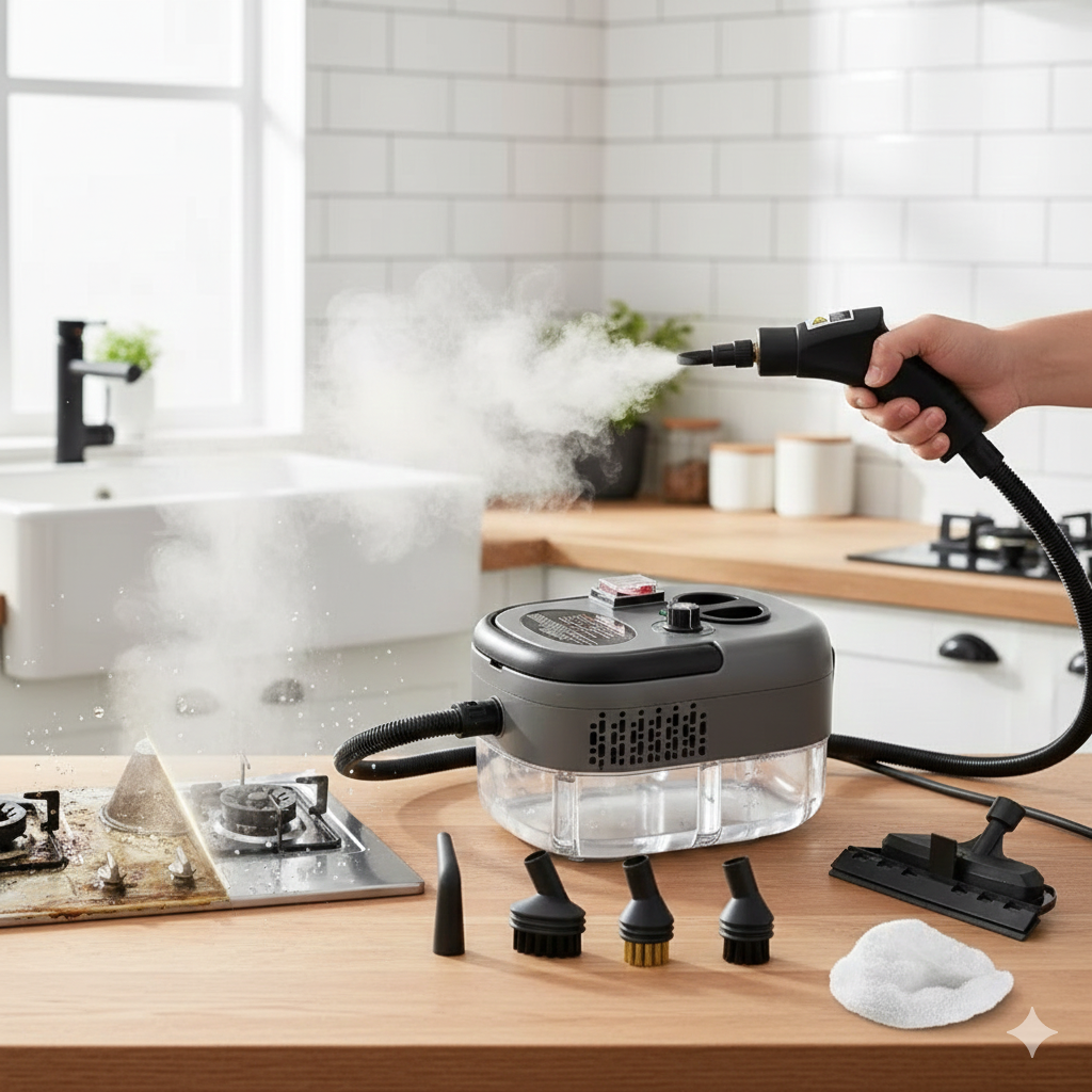 Nettoyeur Vapeur Haute Pression 2500W – Dégraissage Instantané & Désinfection 105°C