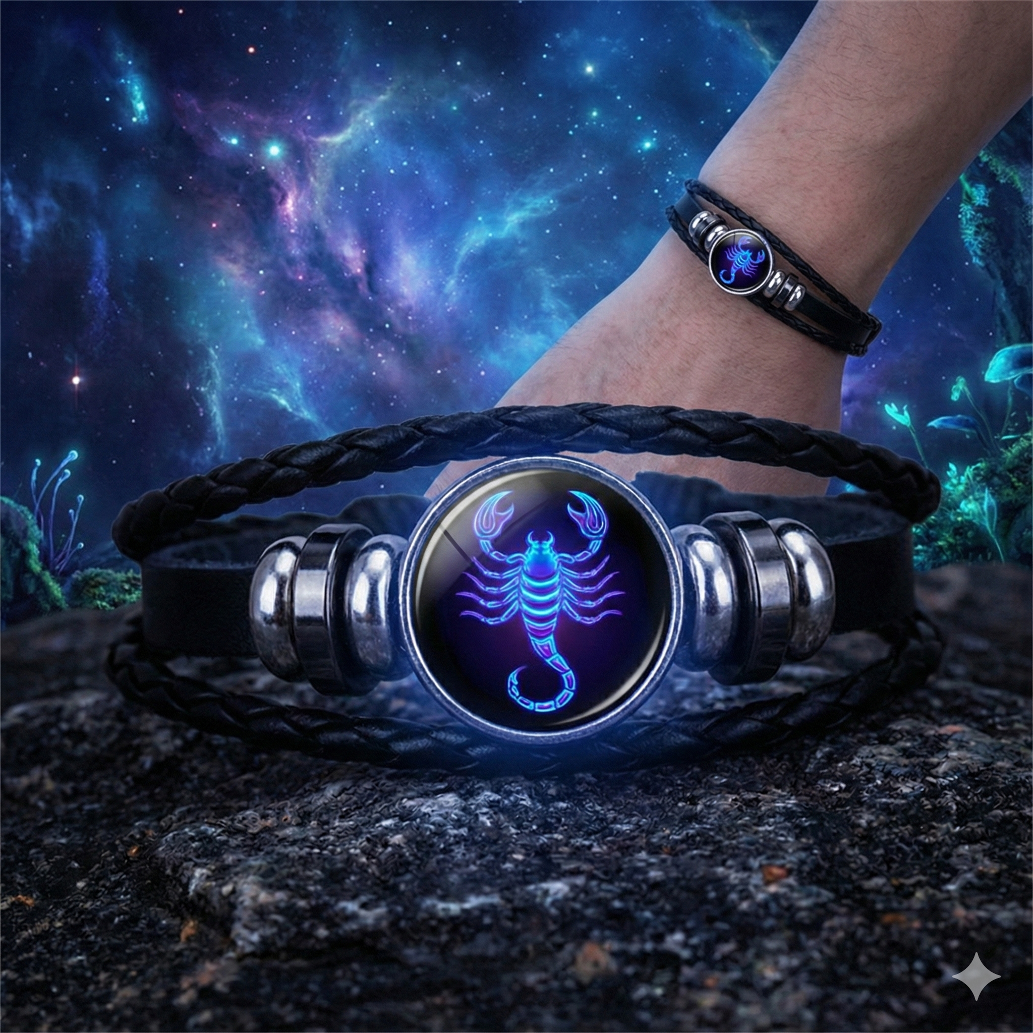 Bracelet Signe Astrologique Tressé (Brille dans la nuit)