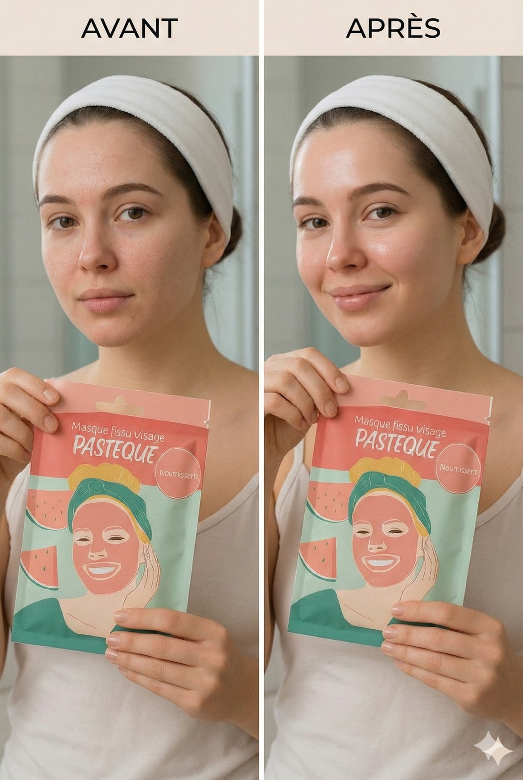 Masque Tissu Visage Pastèque