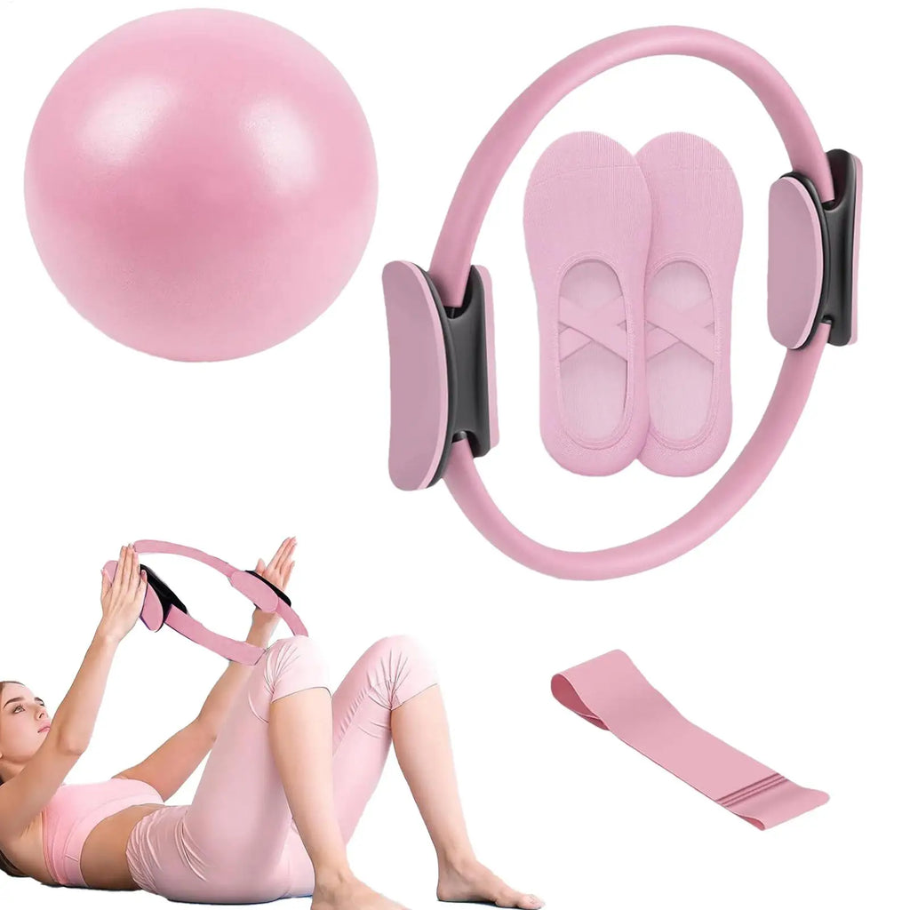 NEW Pilates Ball and Ring Set Pilates Fitness Ring Resistance Band Exercise Workout Fitness Equipment for Pregnancy Postpartum